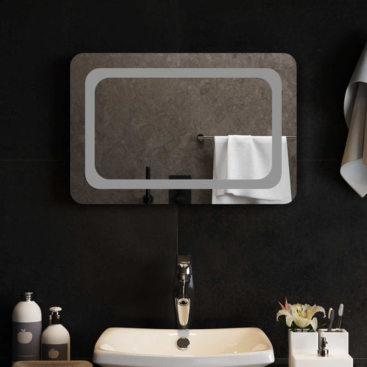 LED Bathroom Mirror Transparent 60 x 40 cm Tempered Glass