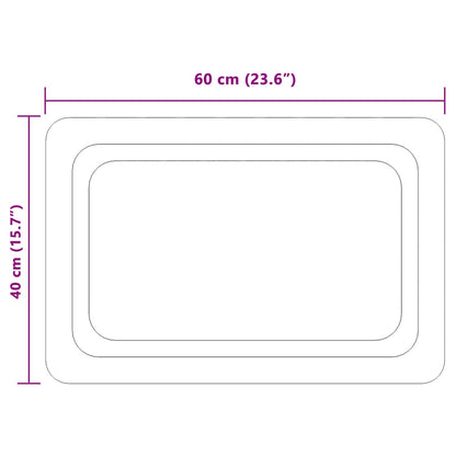 LED Bathroom Mirror Transparent 60 x 40 cm Tempered Glass