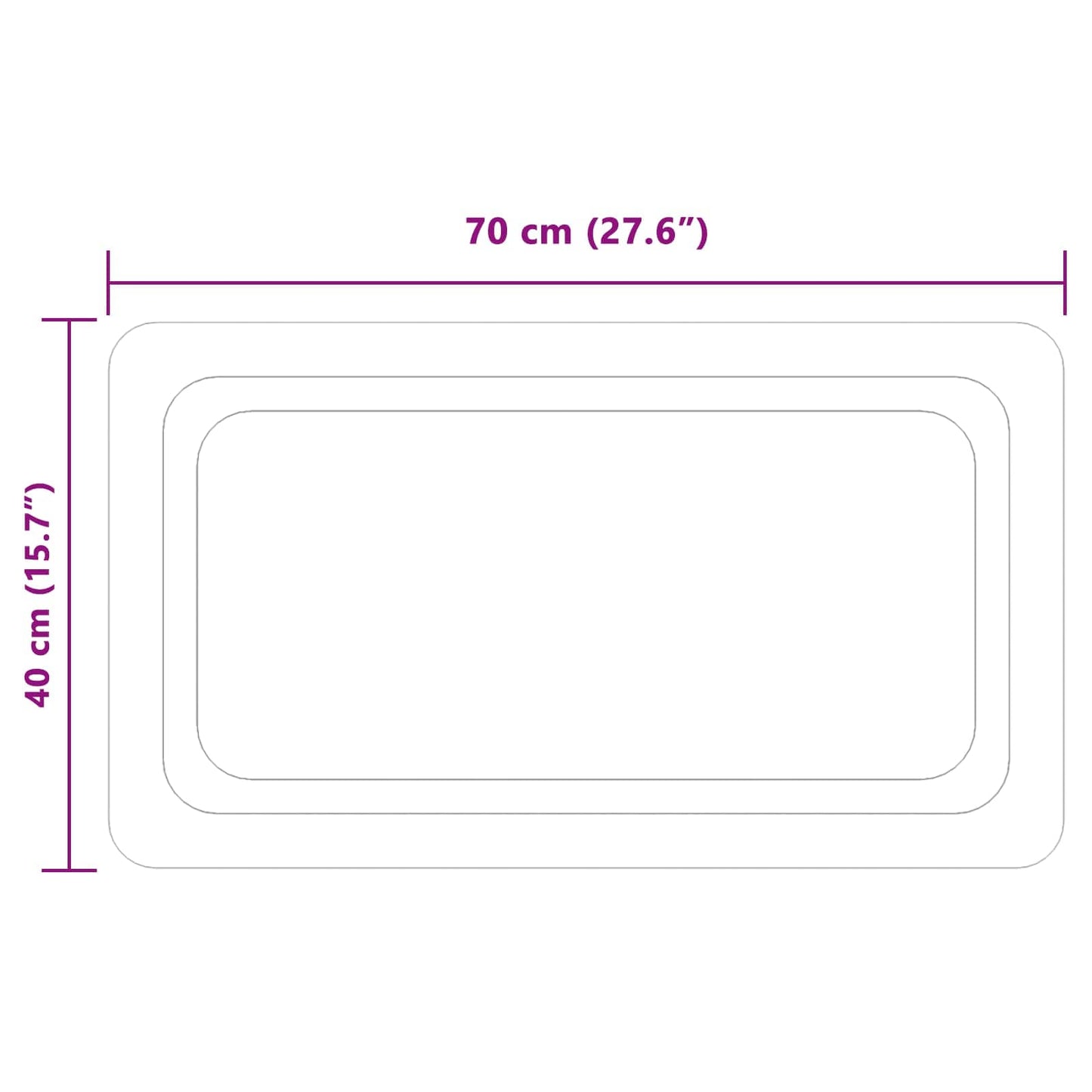 LED Bathroom Mirror Transparent 70 x 40 cm Tempered Glass