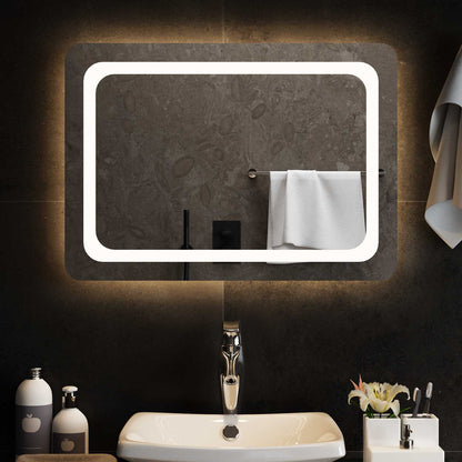 LED Bathroom Mirror Transparent 70 x 50 cm Tempered Glass