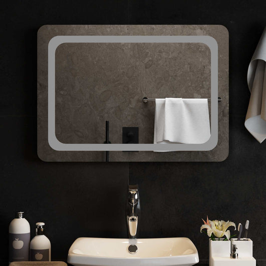 LED Bathroom Mirror Transparent 70 x 50 cm Tempered Glass