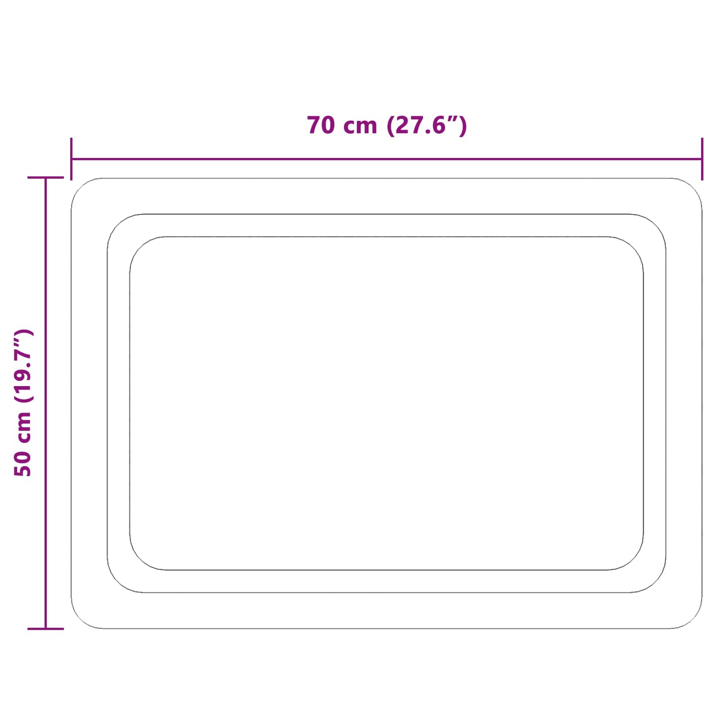 LED Bathroom Mirror Transparent 70 x 50 cm Tempered Glass