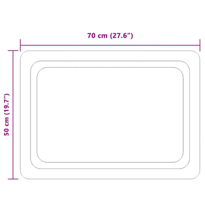 LED Bathroom Mirror Transparent 70 x 50 cm Tempered Glass