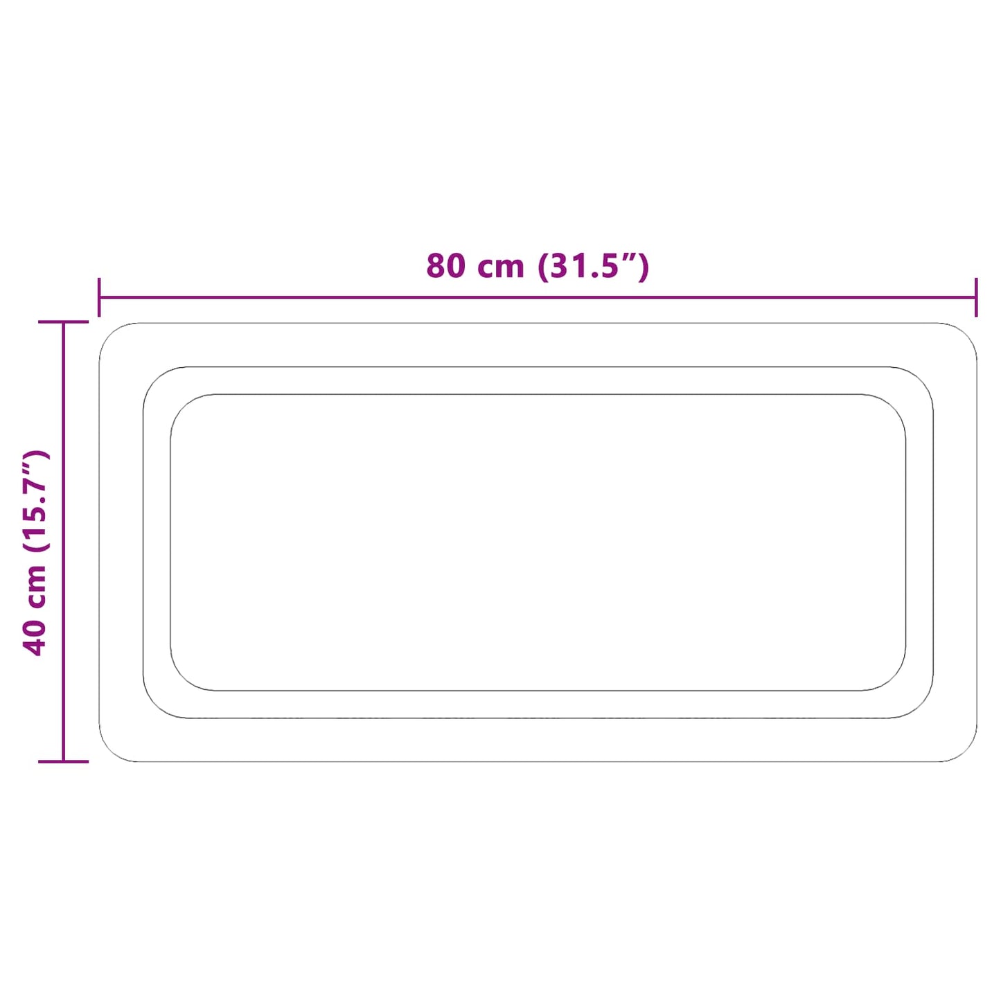 LED Bathroom Mirror Transparent 80 x 40 cm Tempered Glass