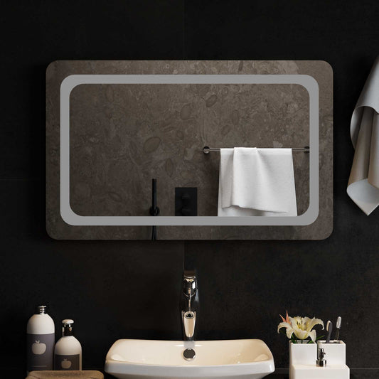 LED Bathroom Mirror Transparent 80 x 50 cm Tempered Glass
