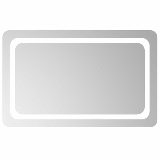 LED Bathroom Mirror Transparent 80 x 50 cm Tempered Glass