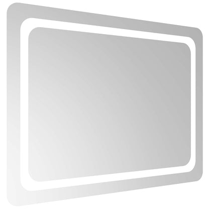 LED Bathroom Mirror Transparent 80 x 60 cm Tempered Glass