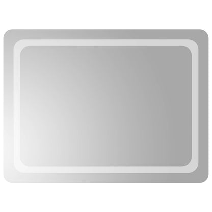 LED Bathroom Mirror Transparent 80 x 60 cm Tempered Glass