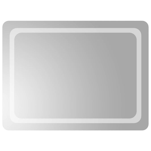 LED Bathroom Mirror Transparent 80 x 60 cm Tempered Glass