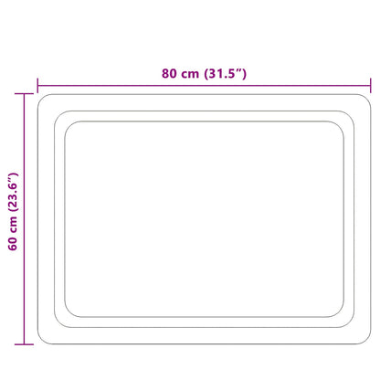 LED Bathroom Mirror Transparent 80 x 60 cm Tempered Glass