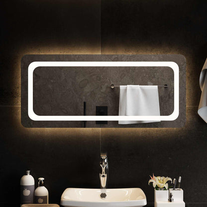 LED Bathroom Mirror Transparent 90 x 40 cm Tempered Glass