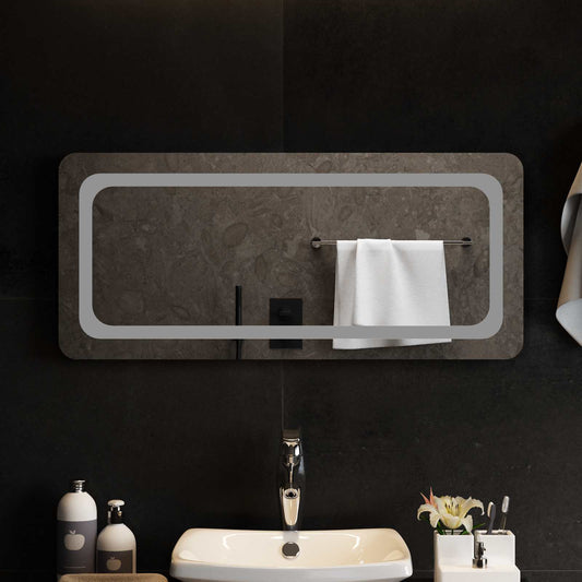 LED Bathroom Mirror Transparent 90 x 40 cm Tempered Glass
