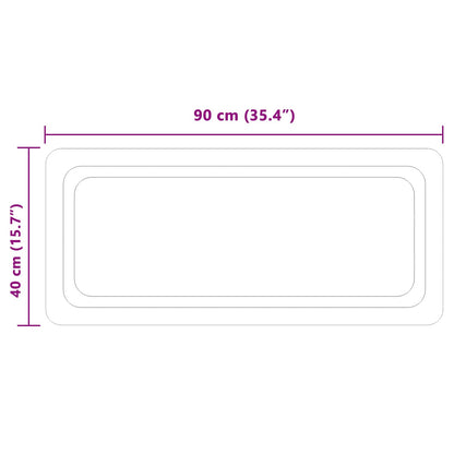 LED Bathroom Mirror Transparent 90 x 40 cm Tempered Glass