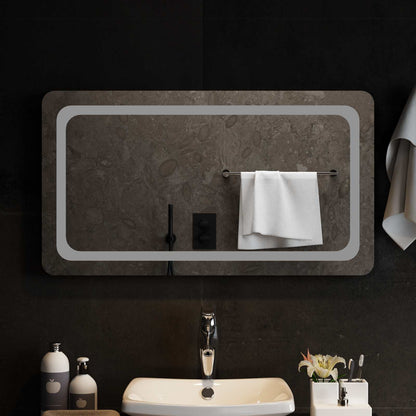 LED Bathroom Mirror Transparent 90 x 50 cm Tempered Glass
