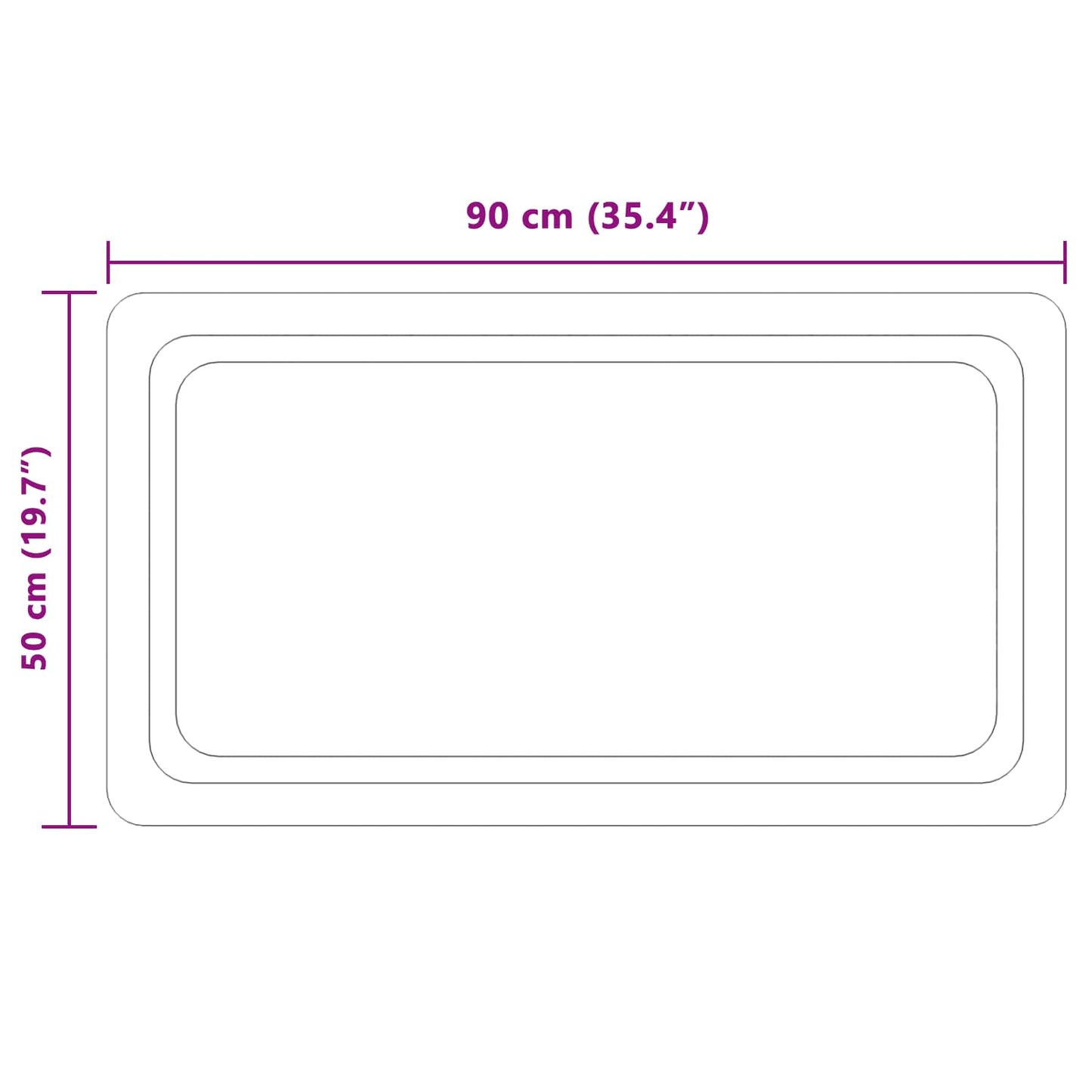 LED Bathroom Mirror Transparent 90 x 50 cm Tempered Glass