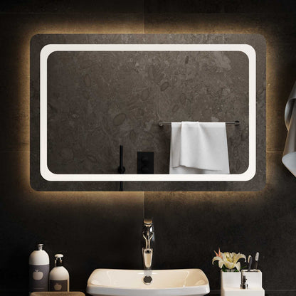 LED Bathroom Mirror Transparent 90 x 60 cm Tempered Glass