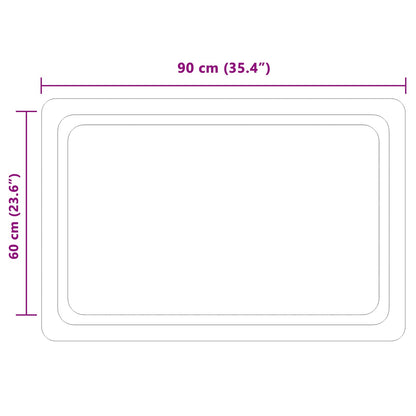 LED Bathroom Mirror Transparent 90 x 60 cm Tempered Glass