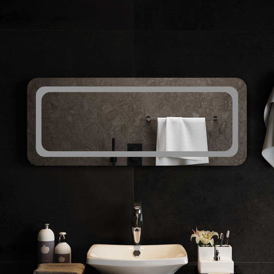 LED Bathroom Mirror Transparent 100 x 40 cm Tempered Glass