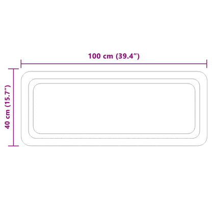 LED Bathroom Mirror Transparent 100 x 40 cm Tempered Glass