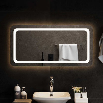 LED Bathroom Mirror Transparent 100 x 50 cm Tempered Glass