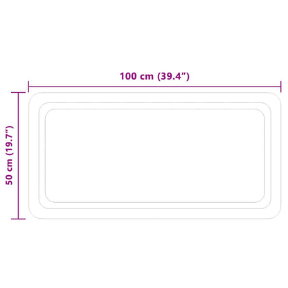 LED Bathroom Mirror Transparent 100 x 50 cm Tempered Glass