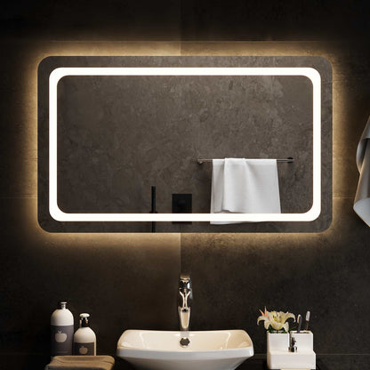 LED Bathroom Mirror Transparent 100 x 60 cm Tempered Glass