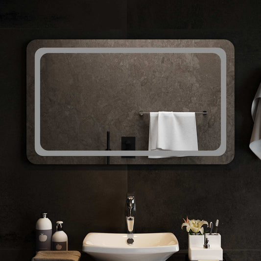 LED Bathroom Mirror Transparent 100 x 60 cm Tempered Glass