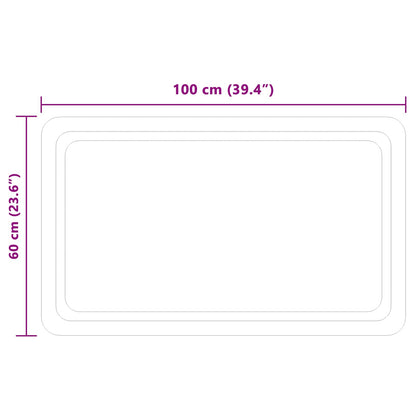 LED Bathroom Mirror Transparent 100 x 60 cm Tempered Glass