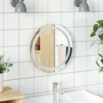 LED Bathroom Mirror Transparent Ø 40 cm Tempered Glass
