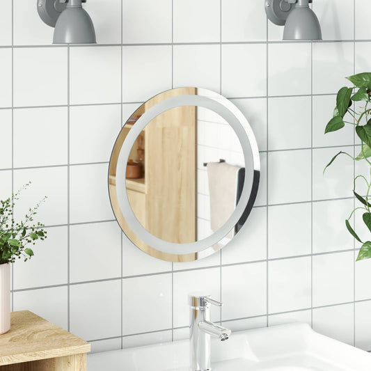 LED Bathroom Mirror Transparent Ø 40 cm Tempered Glass