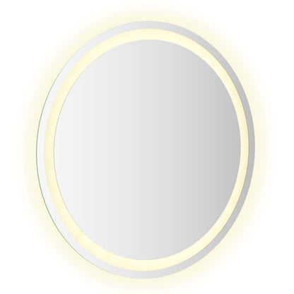 LED Bathroom Mirror Transparent Ø 60 cm Tempered Glass