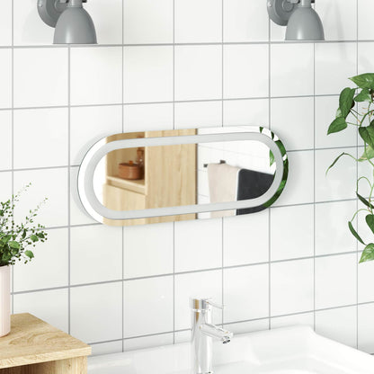 LED Bathroom Mirror Transparent 40 x 15 cm Tempered Glass