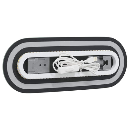 LED Bathroom Mirror Transparent 40 x 15 cm Tempered Glass