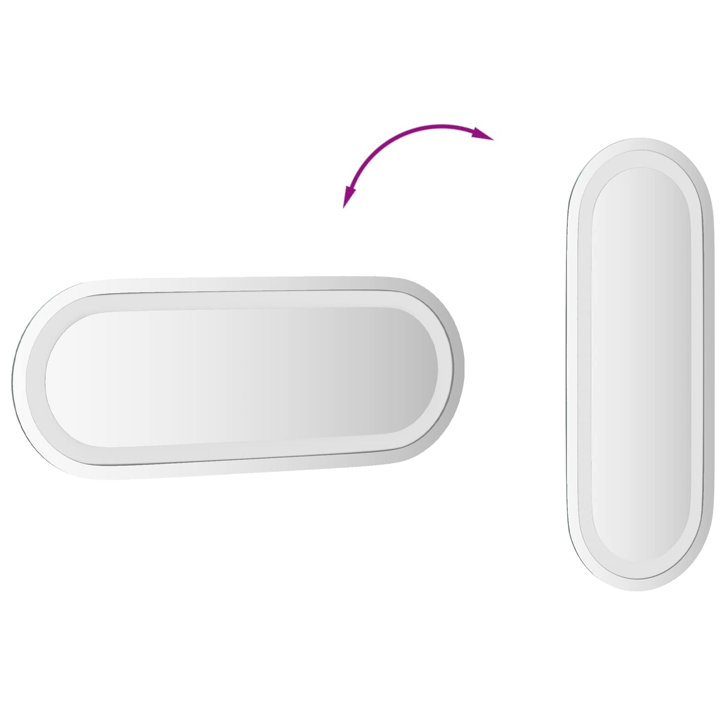 LED Bathroom Mirror Transparent 40 x 15 cm Tempered Glass
