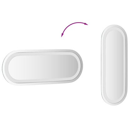 LED Bathroom Mirror Transparent 40 x 15 cm Tempered Glass