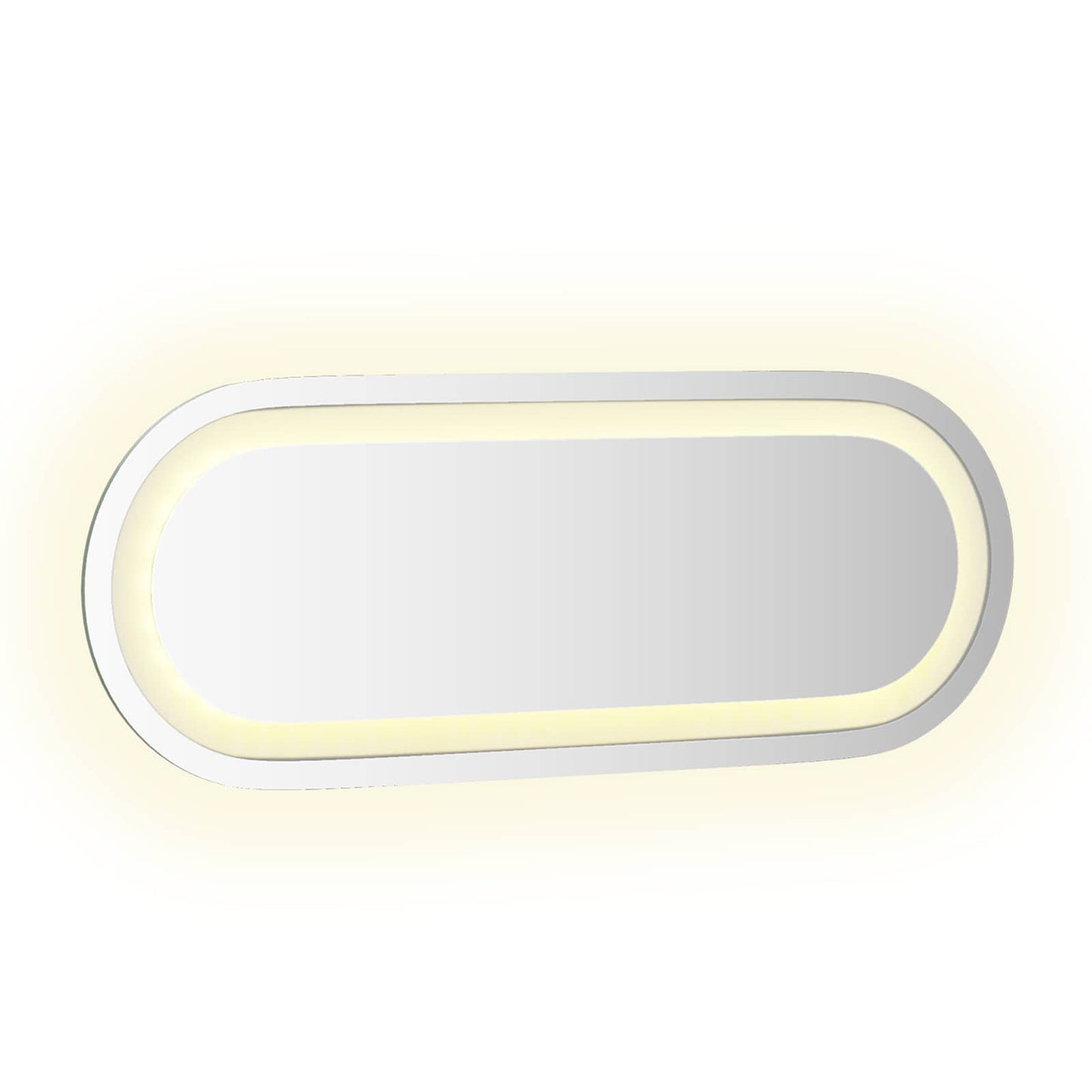 LED Bathroom Mirror Transparent 40 x 15 cm Tempered Glass
