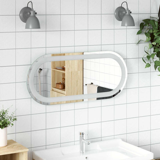 LED Bathroom Mirror Transparent 70 x 30 cm Tempered Glass