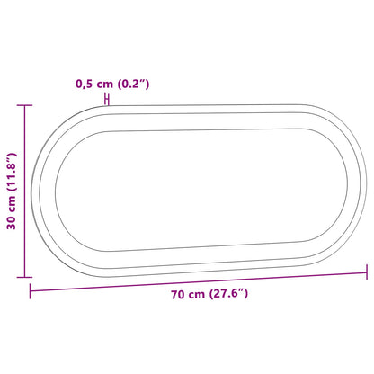 LED Bathroom Mirror Transparent 70 x 30 cm Tempered Glass