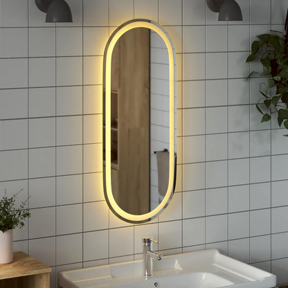 LED Bathroom Mirror Transparent 90 x 40 cm Tempered Glass