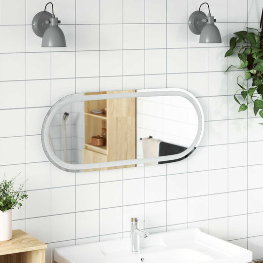 LED Bathroom Mirror Transparent 90 x 40 cm Tempered Glass
