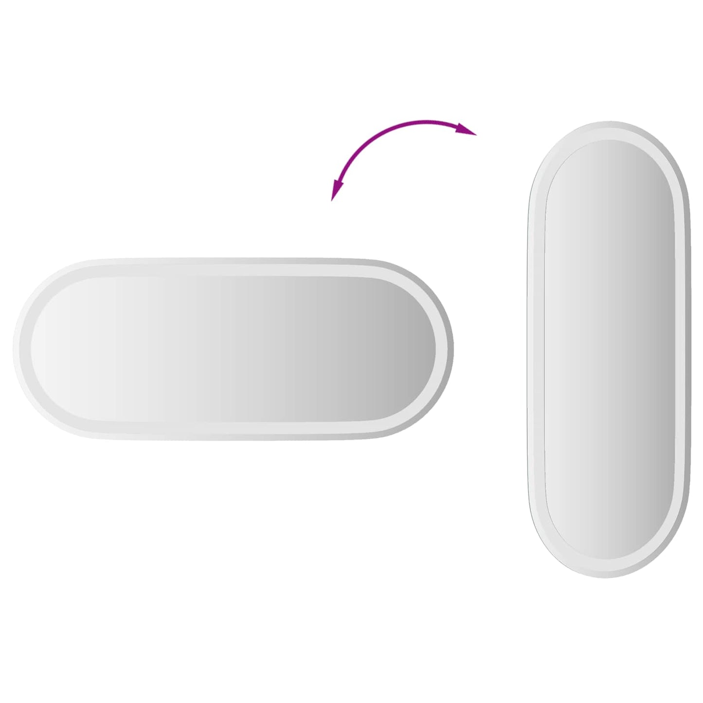 LED Bathroom Mirror Transparent 90 x 40 cm Tempered Glass