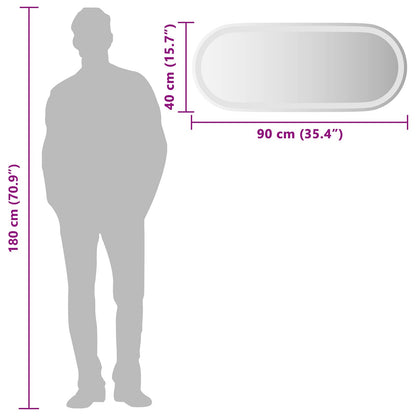 LED Bathroom Mirror Transparent 90 x 40 cm Tempered Glass
