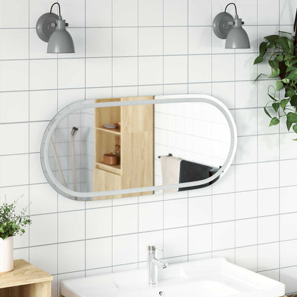 LED Bathroom Mirror Transparent 100 x 45 cm Tempered Glass
