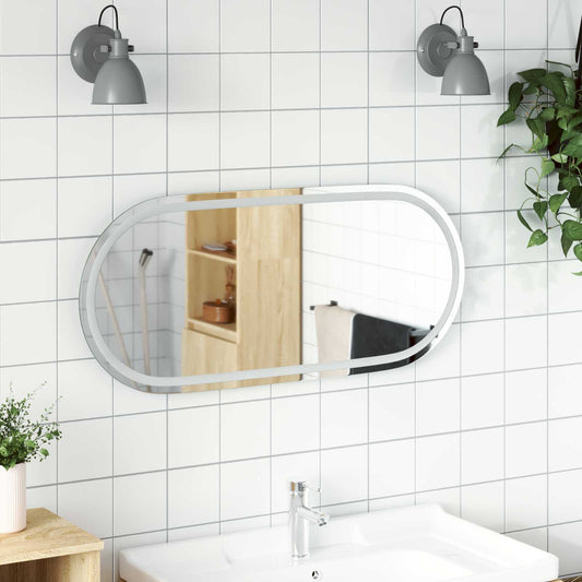LED Bathroom Mirror Transparent 100 x 45 cm Tempered Glass