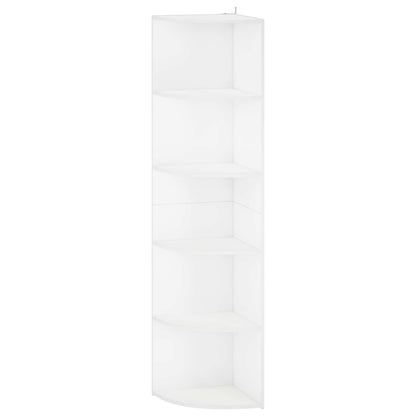 Corner Shelf 5-Tier 41.5 x 41.5 x 178 cm Engineered Wood White