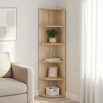 Corner Shelf 5-Tier 41.5 x 41.5 x 178 cm Engineered Wood
