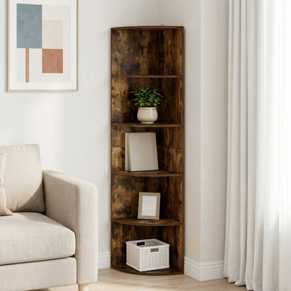 Corner Shelf 5-Tier 41.5 x 41.5 x 178 cm Engineered Wood