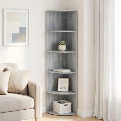 Corner Shelf 5-Tier 41.5 x 41.5 x 178 cm Engineered Wood