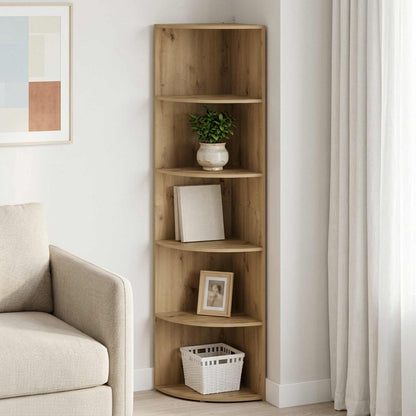 Corner Shelf 5-Tier 41.5 x 41.5 x 178 cm Engineered Wood