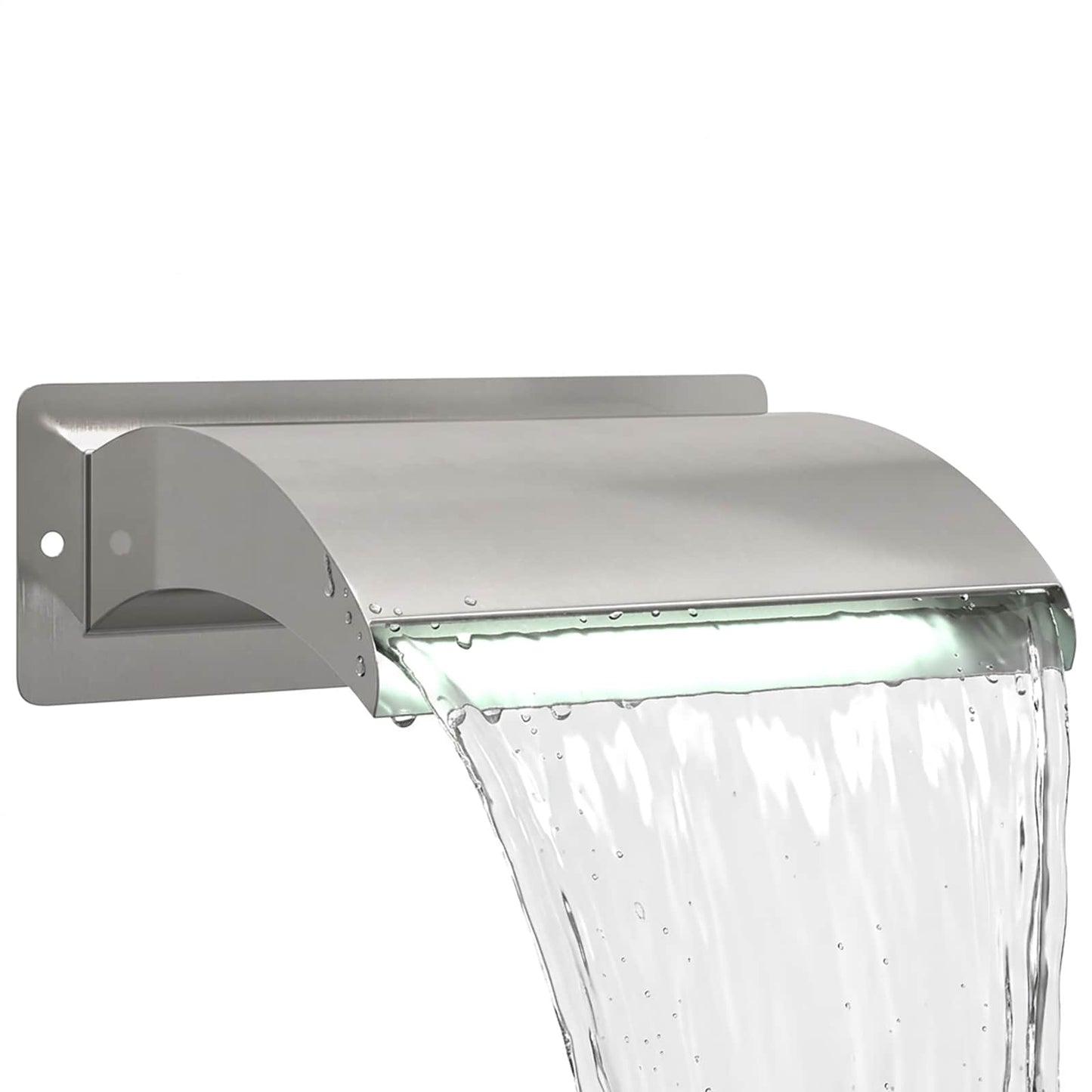 Pool Waterfall with LED Stainless Steel 304 30 x 9 x 26 cm